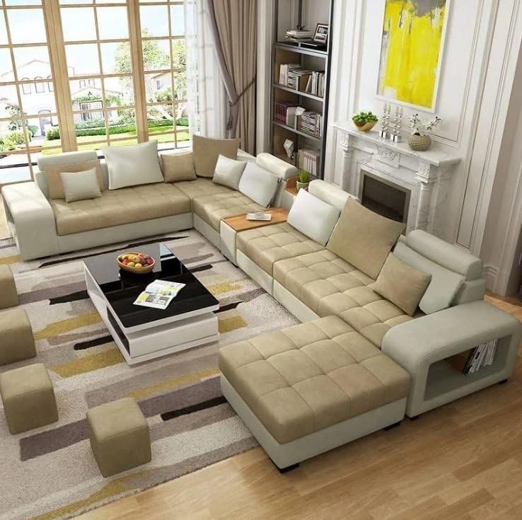 Nimbus 8-Seater Velvet L-Shape Sofa - Customizable Sectional Sofa for Living Room, Premium Upholstery, L-Shape Design - Image 3