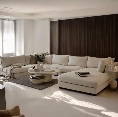 Empress 6-Seater Fabric U Shape Sofa - Customizable Sectional Sofa for Living Room, Premium Upholstery, L-Shape Design