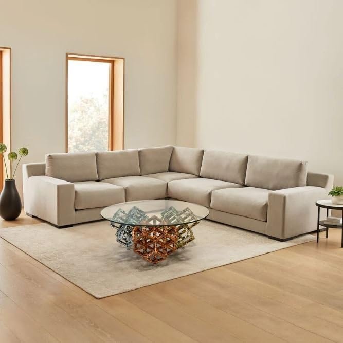 Allegro L Shape Corner Sofa - Customizable Sectional Sofa for Living Room, Premium Upholstery, L-Shape Design