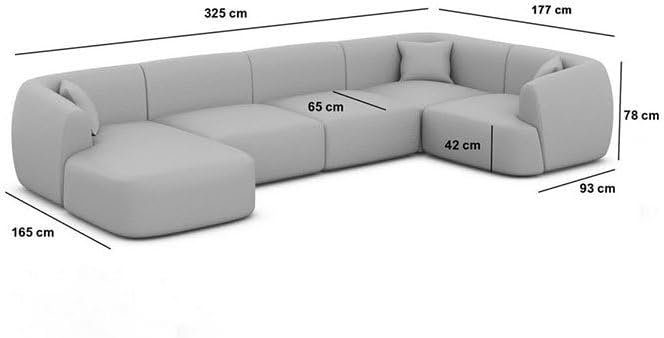 Cabriole Sectional U Shape Sofa - Customizable Sectional Sofa for Living Room, Premium Upholstery, L-Shape Design - Image 2