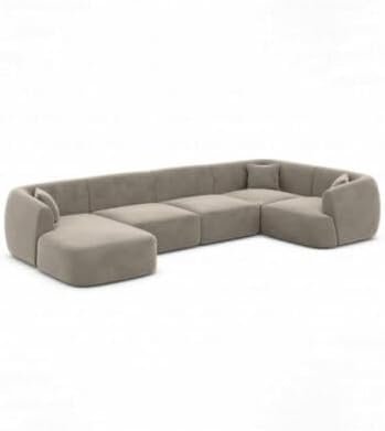 Cabriole Sectional U Shape Sofa - Customizable Sectional Sofa for Living Room, Premium Upholstery, L-Shape Design - Image 5