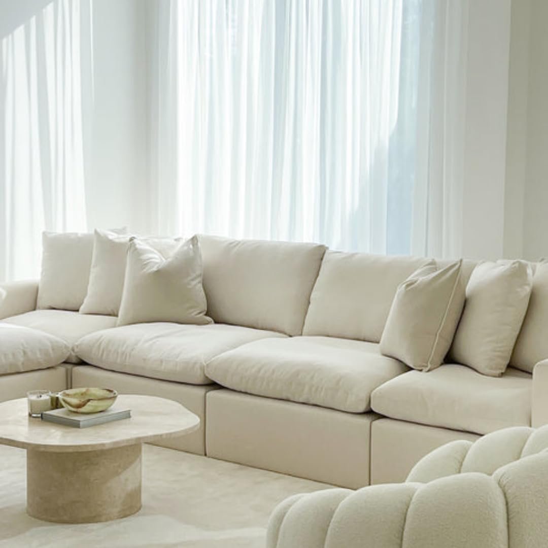 Cloud Feather Modular Sofa - Customizable Sectional Sofa for Living Room, Premium Upholstery, L-Shape Design - Image 2