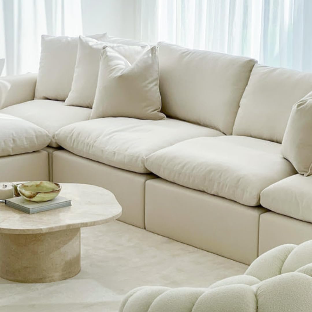 Cloud Feather Modular Sofa - Customizable Sectional Sofa for Living Room, Premium Upholstery, L-Shape Design - Image 4