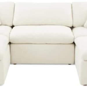 Cloud Feather Sofa U-Shape with Two Ottoman - Customizable Sectional Sofa for Living Room, Premium Upholstery, L-Shape Design