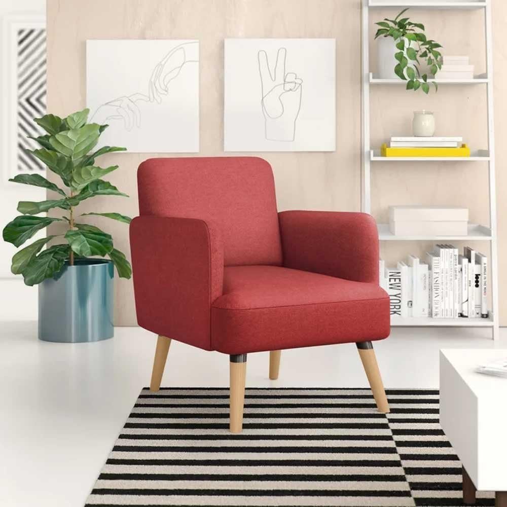 Occasional Linen Upholstered Armchair - Stylish Upholstered Accent Chair, Custom Design for Living Room or Office