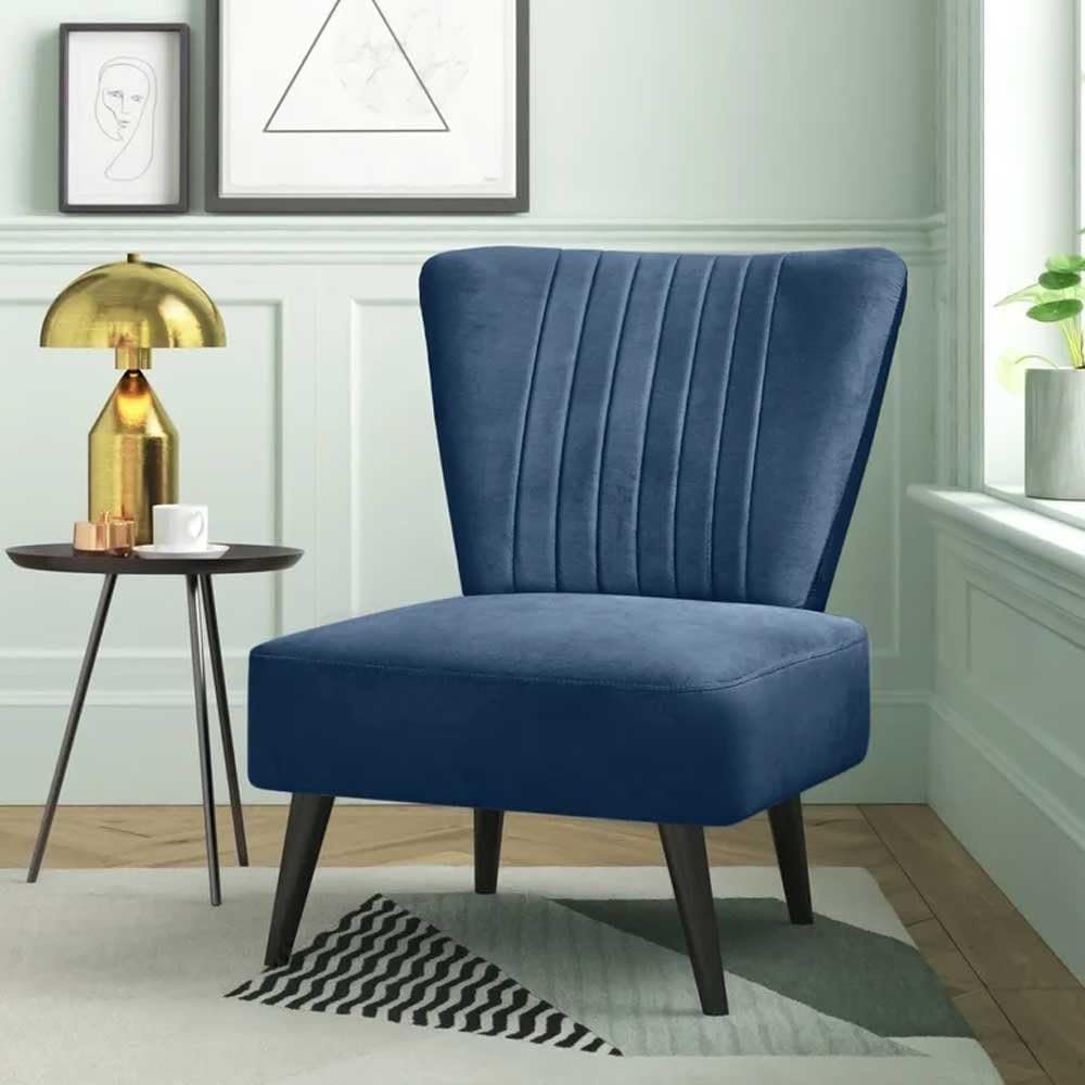 Velvet Upholstered Accent Chair - Stylish Upholstered Accent Chair, Custom Design for Living Room or Office