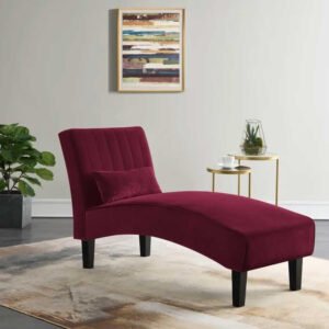 Kustom Deco Abbiegail Chaise Lounge - Elegant Upholstered Chaise Lounge Chair, Custom Design for Living or Bedroom
