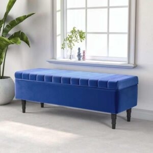 Kustom Deco Upholstered Footstool - Upholstered Ottoman or Bench, Multi-Purpose Seating for Living Room or Bedroom