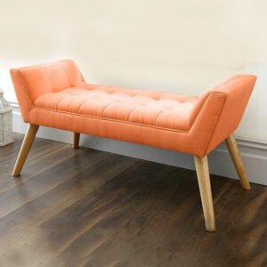 Milan Button Tufted Ottoman Bench - Upholstered Ottoman or Bench, Multi-Purpose Seating for Living Room or Bedroom