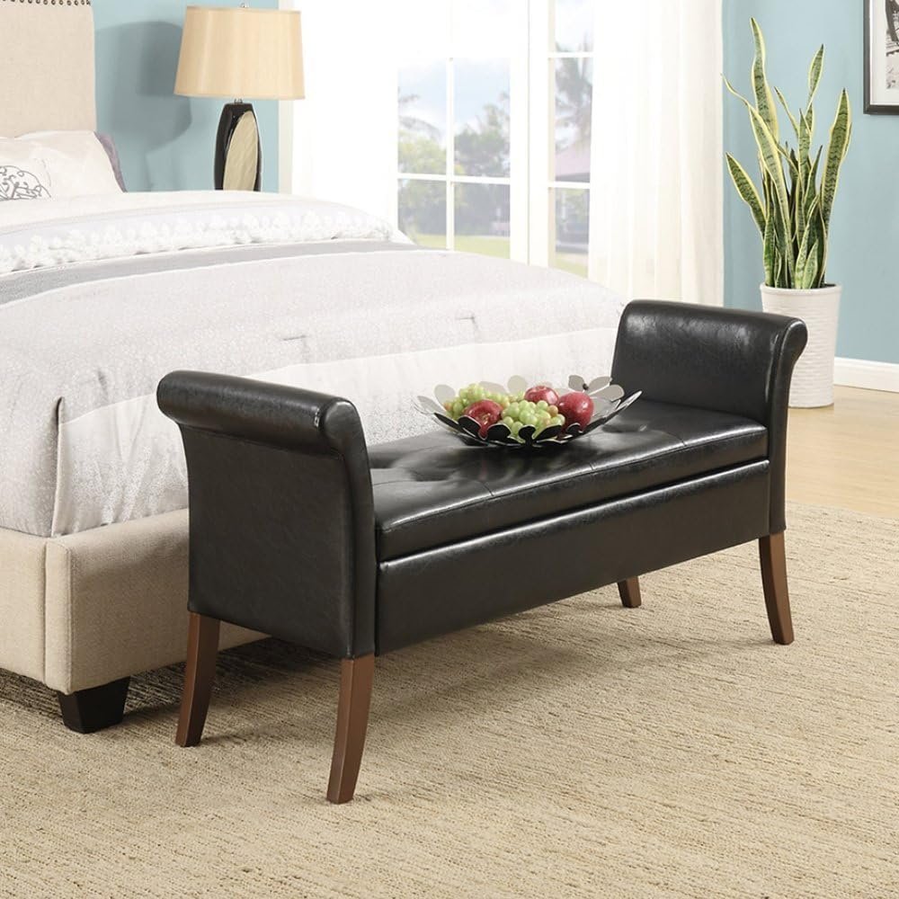 Helena Storage Bench - Upholstered Ottoman or Bench, Multi-Purpose Seating for Living Room or Bedroom