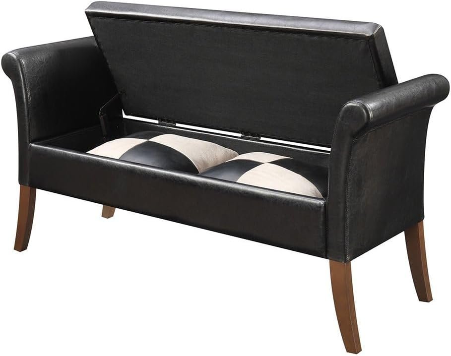 Helena Storage Bench - Upholstered Ottoman or Bench, Multi-Purpose Seating for Living Room or Bedroom - Image 3