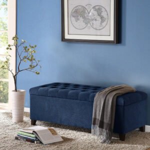 Cowen Tufted Top Storage Bench - Upholstered Ottoman or Bench, Multi-Purpose Seating for Living Room or Bedroom