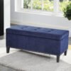 Tufted Top Storage Bench - Upholstered Ottoman or Bench, Multi-Purpose Seating for Living Room or Bedroom