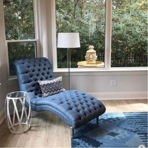 Florence Chaise in Fabric - Elegant Upholstered Chaise Lounge Chair, Custom Design for Living or Bedroom