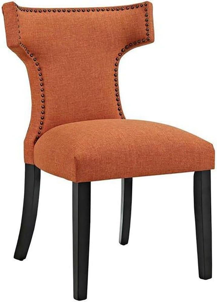 Curve Back Fabric Dining Chair - Stylish Upholstered Accent Chair, Custom Design for Living Room or Office - Image 3