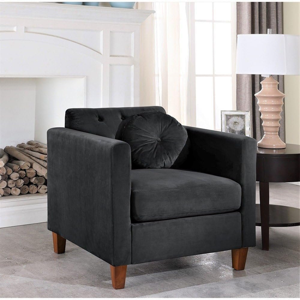 Carson Velvet Classic Arm Chair - Stylish Upholstered Accent Chair, Custom Design for Living Room or Office