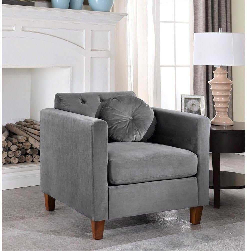 Carson Velvet Classic Arm Chair - Stylish Upholstered Accent Chair, Custom Design for Living Room or Office - Image 4