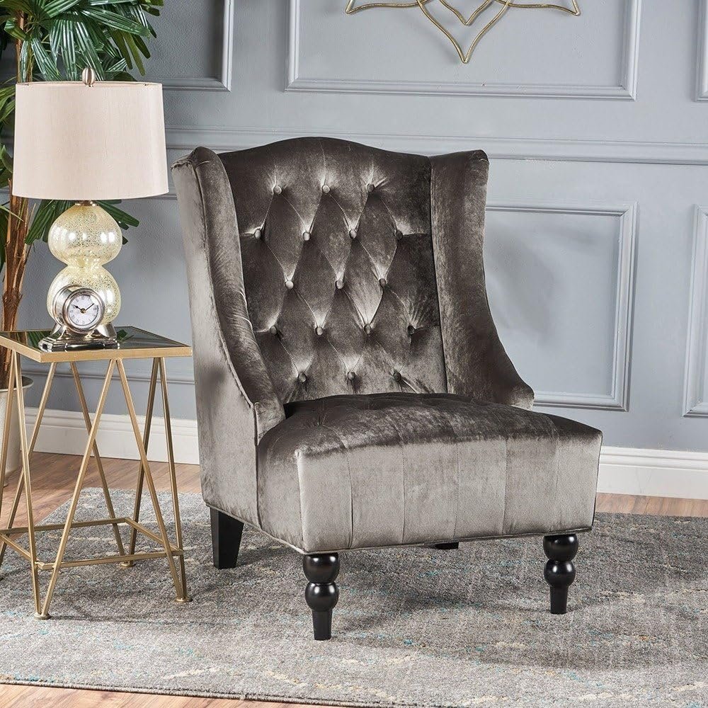 Toddman High-Back Velvet Club Chair - Stylish Upholstered Accent Chair, Custom Design for Living Room or Office - Image 4