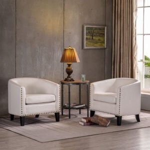 Home Modern Leather Accent Chair - Stylish Upholstered Accent Chair, Custom Design for Living Room or Office