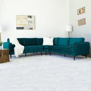 Symmetrical Corner Velvet Sectional Sofa - Customizable Sectional Sofa for Living Room, Premium Upholstery, L-Shape Design
