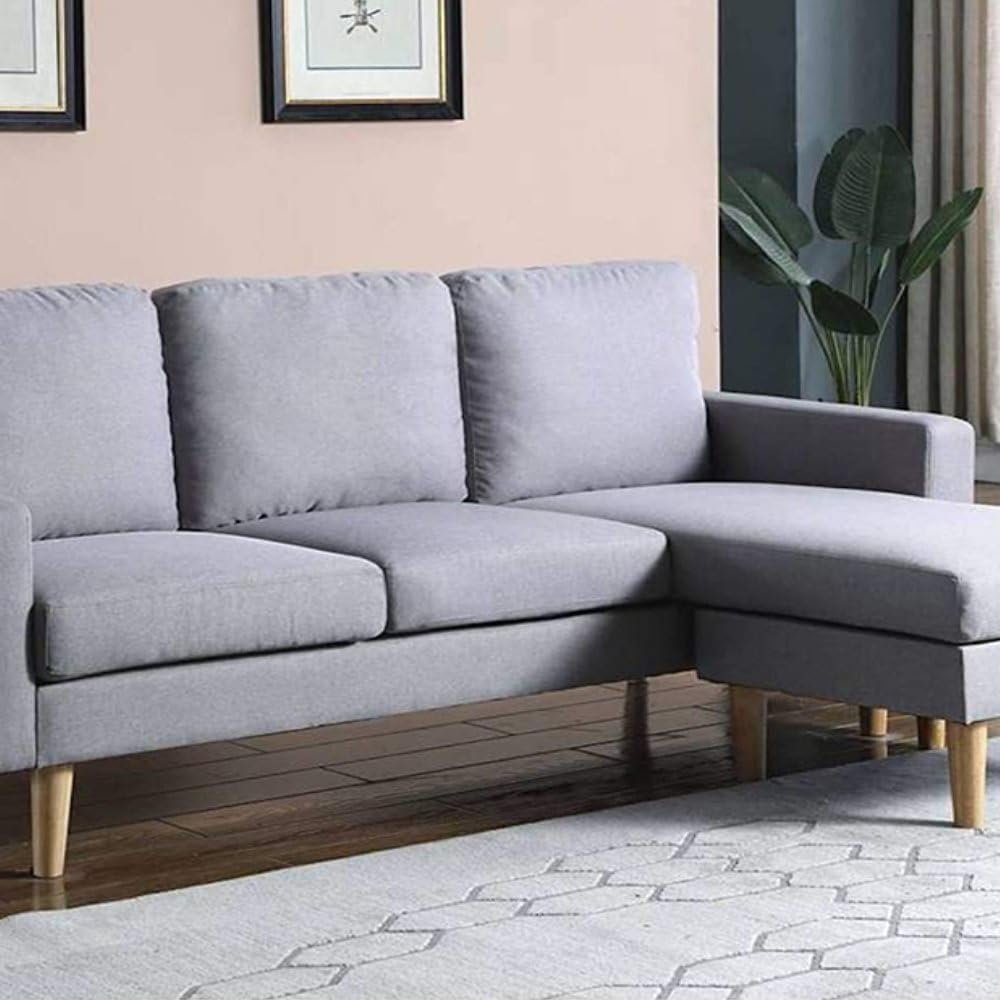 Jasper Grey Sectional Sofa - Customizable Sectional Sofa for Living Room, Premium Upholstery, L-Shape Design