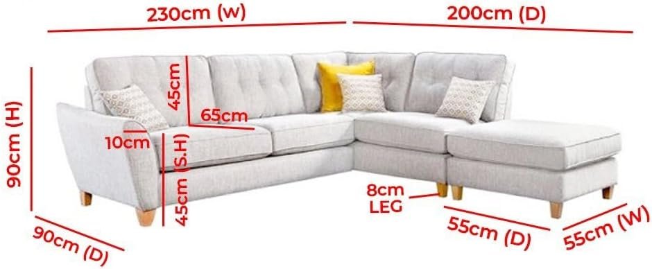 Gaelle Corner Sectional Sofa - Customizable Sectional Sofa for Living Room, Premium Upholstery, L-Shape Design - Image 2