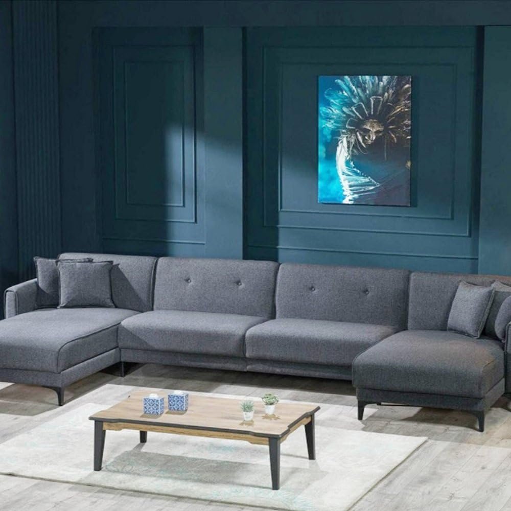Lifestyla Pratica 3 and U-Shaped Sectional Sofa - Customizable Sectional Sofa for Living Room, Premium Upholstery, L-Shape Design