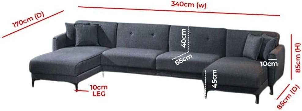 Lifestyla Pratica 3 and U-Shaped Sectional Sofa - Customizable Sectional Sofa for Living Room, Premium Upholstery, L-Shape Design - Image 2