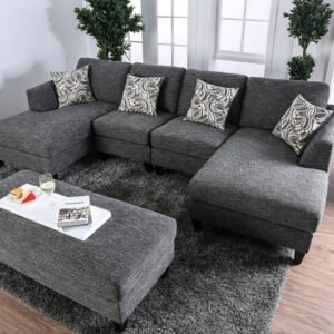 Fabric Modular 5-Seater Sectional Sofa Bed - Customizable Sectional Sofa for Living Room, Premium Upholstery, L-Shape Design