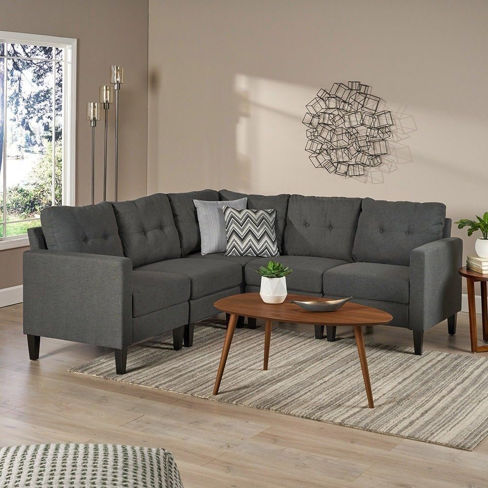 Emmie Mid-century Modern 5-Seater Sectional Sofa Set - Customizable Sectional Sofa for Living Room, Premium Upholstery, L-Shape Design - Image 3