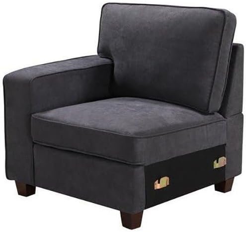 Gray Woven 6-Seater Modular Sectional Sofa with Ottoman - Customizable Sectional Sofa for Living Room, Premium Upholstery, L-Shape Design - Image 5