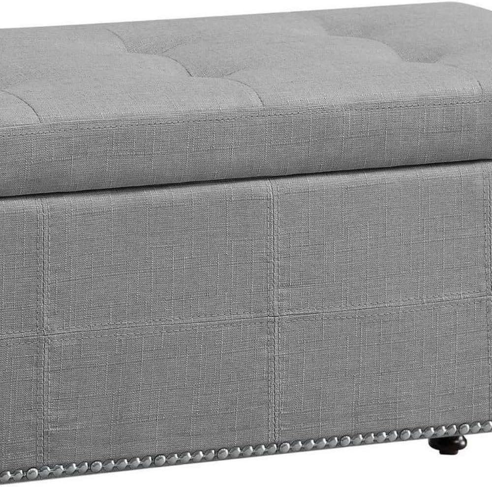 Bunlap Upholstered Storage Bench - Upholstered Ottoman or Bench, Multi-Purpose Seating for Living Room or Bedroom - Image 3