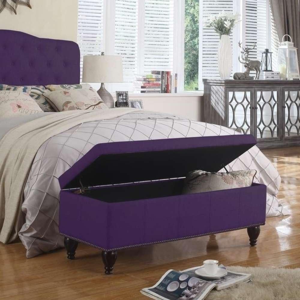 Bunlap Upholstered Storage Bench - Upholstered Ottoman or Bench, Multi-Purpose Seating for Living Room or Bedroom - Image 4