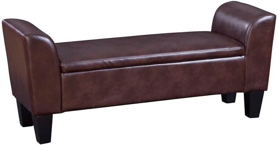 Upholstered Claire Storage Bench - Upholstered Ottoman or Bench, Multi-Purpose Seating for Living Room or Bedroom - Image 2