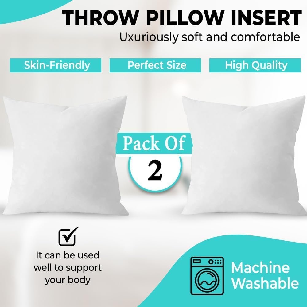 KUSTOMDECO Outlet Set of 4 – 100% Polyester Premium Quality Hotel Throw Cushion Inserts, Soft & Lightweight Decorative Pillow Fillers for Sofa, Couch, Bed, and Living Room Use (45x45 cm) - Image 8