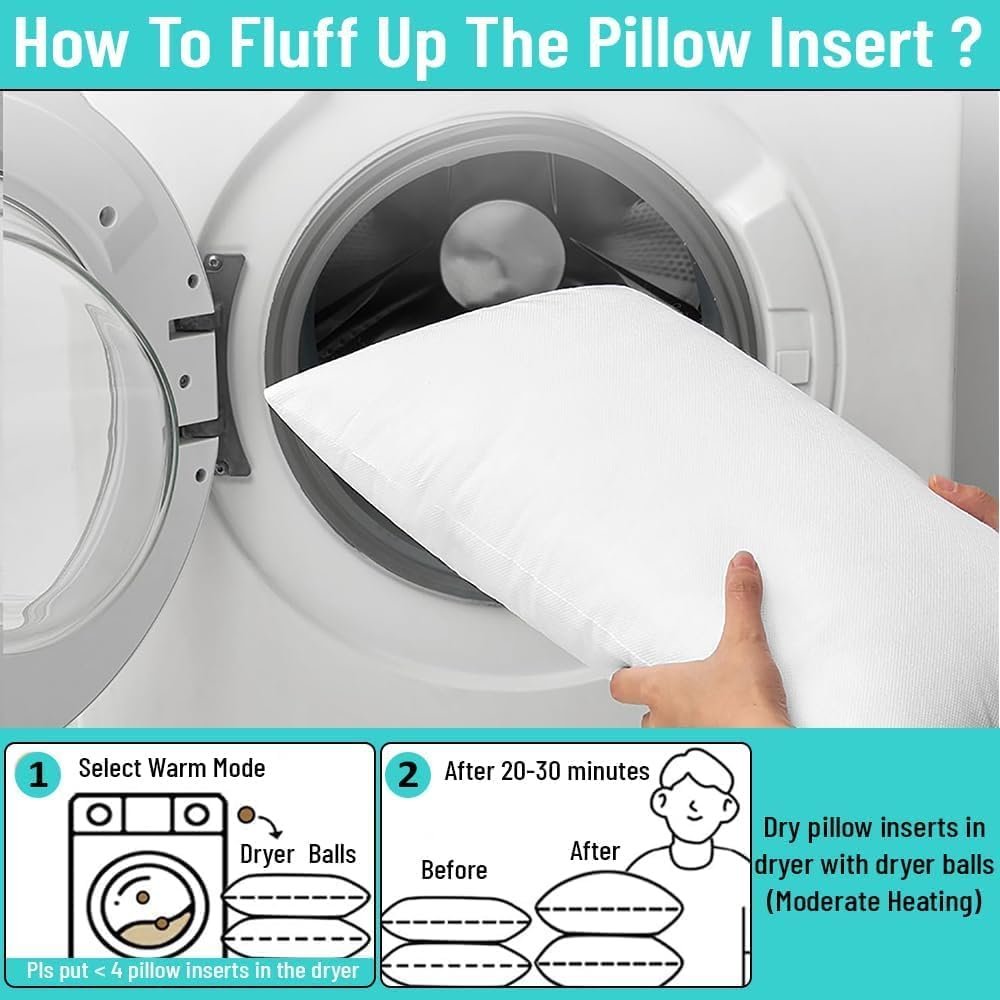 KUSTOMDECO Outlet Set of 6 – 100% Polyester Premium Quality Hotel Throw Cushion Inserts, Soft & Lightweight Decorative Pillow Fillers for Sofa, Couch, Bed, and Living Room Use (60x60 cm) - Image 9