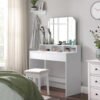 Modern Vanity Makeup Table with Mirror - Elegant Dressing Table with Mirror & Storage, Customizable Finish