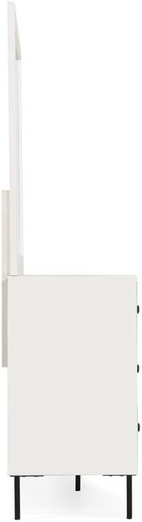 Dresser with Mirror, White & Rustic Oak - Elegant Dressing Table with Mirror & Storage, Customizable Finish - Image 4