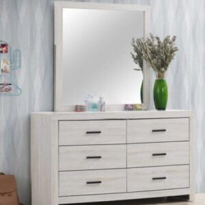 Coastal White Finish Dressing Table - Elegant Dressing Table with Mirror & Storage, Customizable Finish