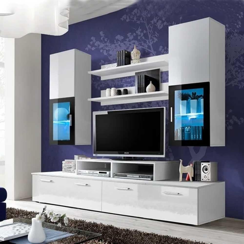 Austwell Entertainment TV Unit - Wall-Mounted or Freestanding TV Unit with Storage, Includes Home Installation