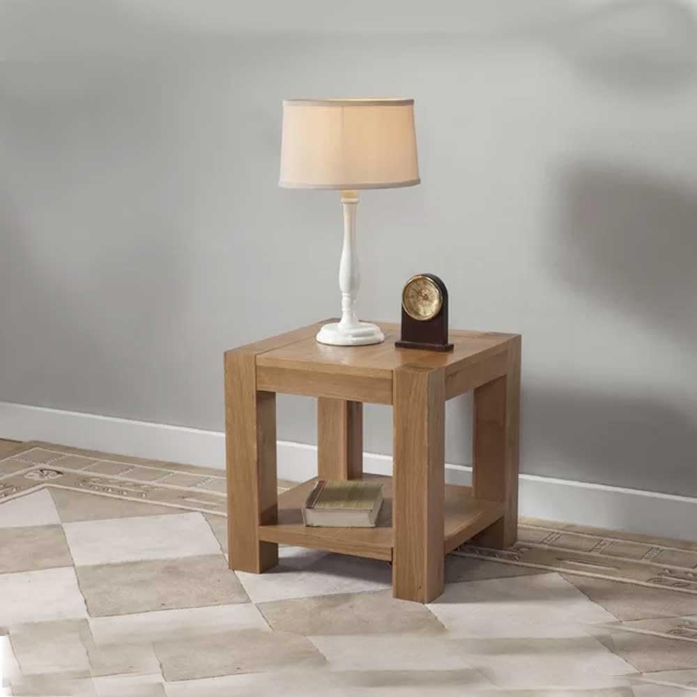 Monchique Oak Side Table - Compact End Table for Bedside or Sofa, Stylish & Functional Design - Image 4
