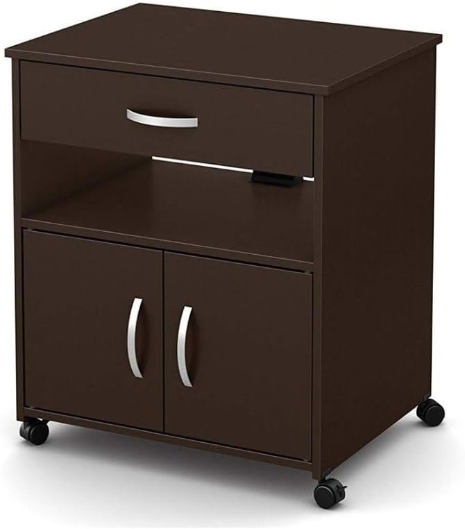 Kustom Deco Printer Cart with Wheels in Brown - Chest of Drawers with Ample Storage, Modern Bedroom Organizer - Image 5