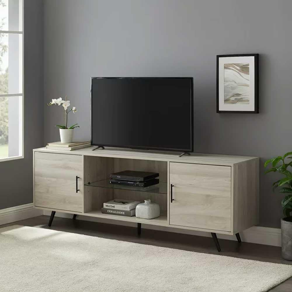 Carrington Mid-Century Modern TV Console - Wall-Mounted or Freestanding TV Unit with Storage, Includes Home Installation - Image 3