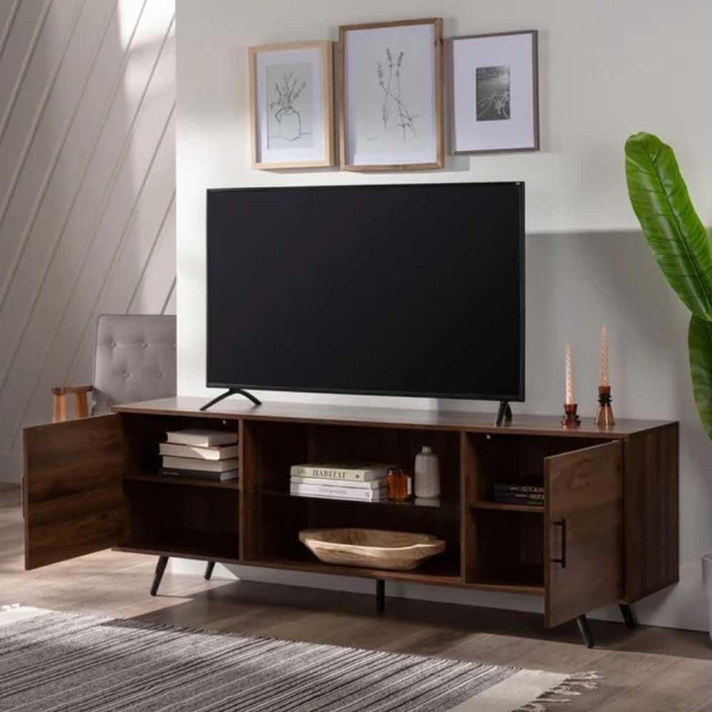 Carrington Mid-Century Modern TV Console - Wall-Mounted or Freestanding TV Unit with Storage, Includes Home Installation - Image 5