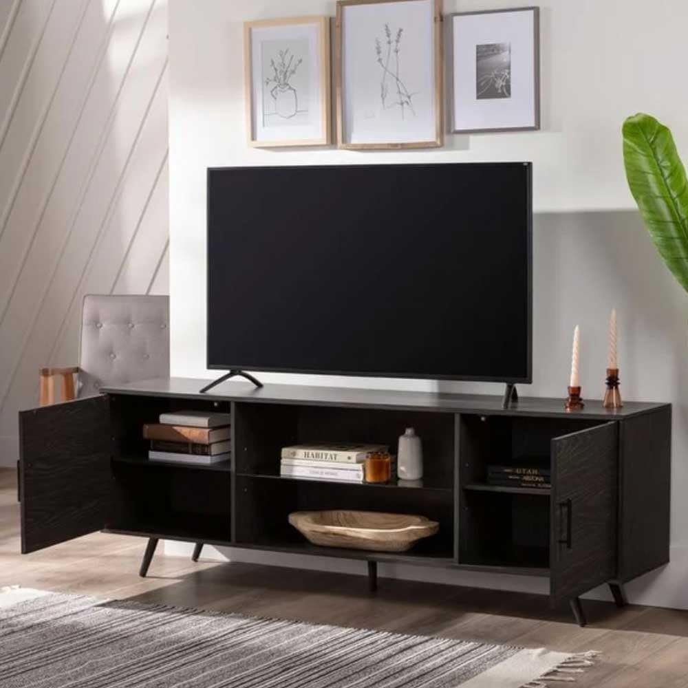 Carrington Mid-Century Modern TV Console - Wall-Mounted or Freestanding TV Unit with Storage, Includes Home Installation - Image 6