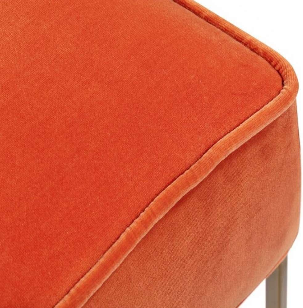 Square Standard Velvet Ottoman - Upholstered Ottoman or Bench, Multi-Purpose Seating for Living Room or Bedroom - Image 4