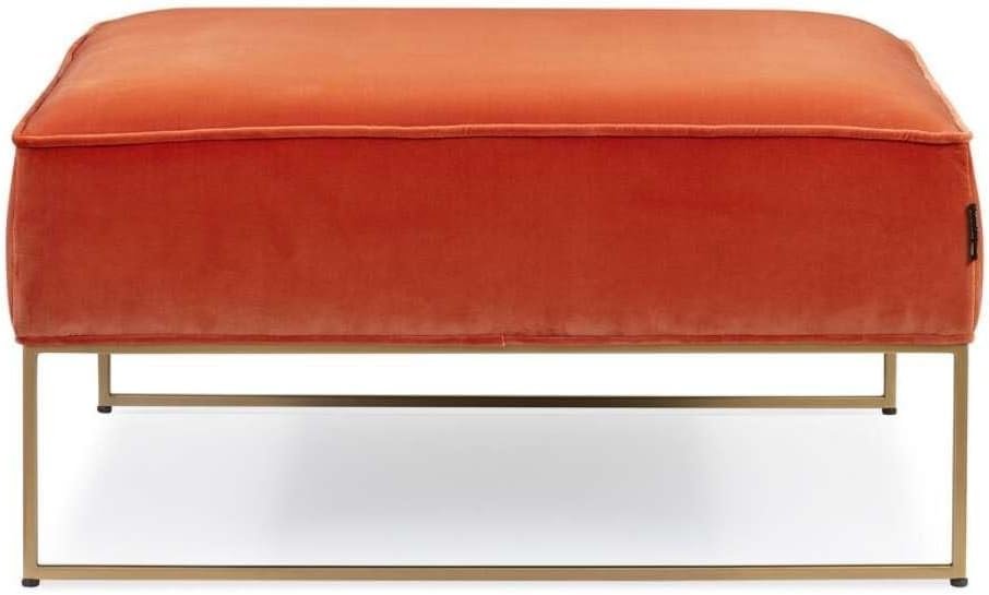 Square Standard Velvet Ottoman - Upholstered Ottoman or Bench, Multi-Purpose Seating for Living Room or Bedroom - Image 5