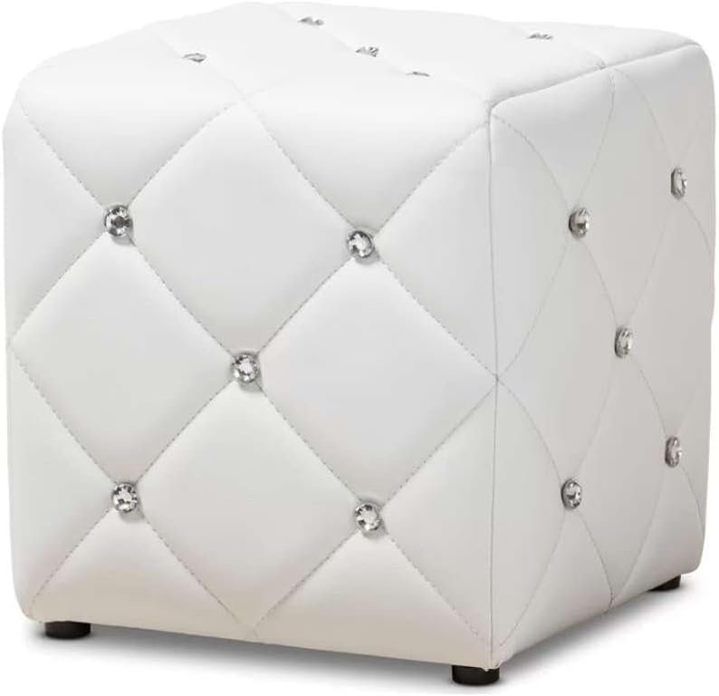 Cubie Button Tufted Ottoman - Upholstered Ottoman or Bench, Multi-Purpose Seating for Living Room or Bedroom - Image 2