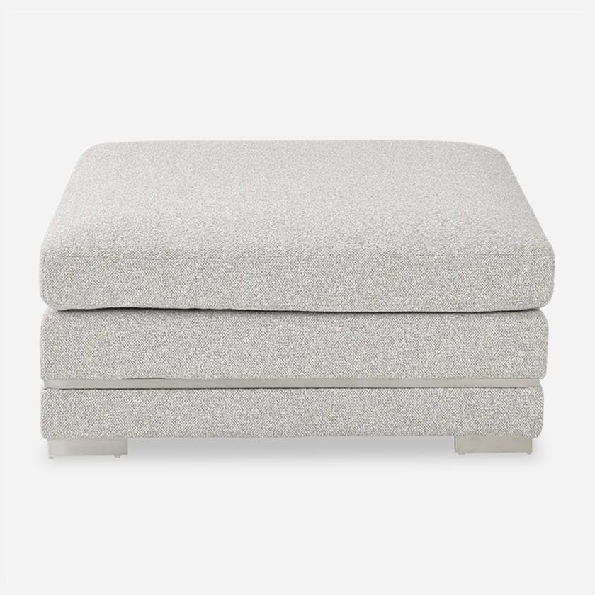 Ottoman, Light-Grey - Upholstered Ottoman or Bench, Multi-Purpose Seating for Living Room or Bedroom