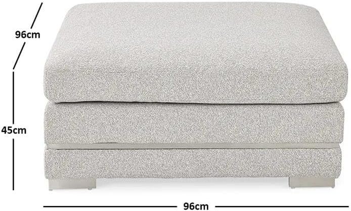 Ottoman, Light-Grey - Upholstered Ottoman or Bench, Multi-Purpose Seating for Living Room or Bedroom - Image 2